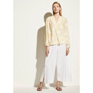 Vince Wheat Shirred Popover Top Yellow Womens Size XS